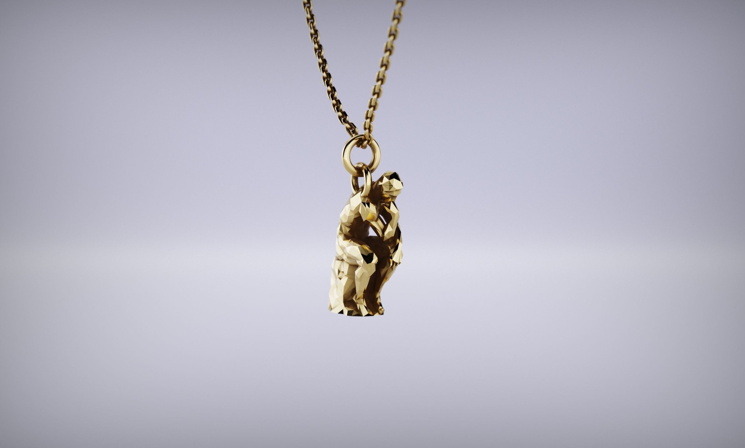 The Thinker Pendant 3D PRINT CASTABLE 3D print model_3