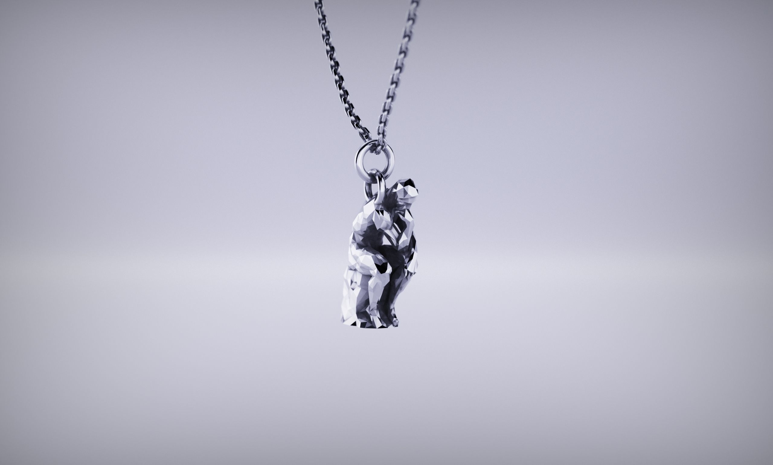 The Thinker Pendant 3D PRINT CASTABLE 3D print model_1