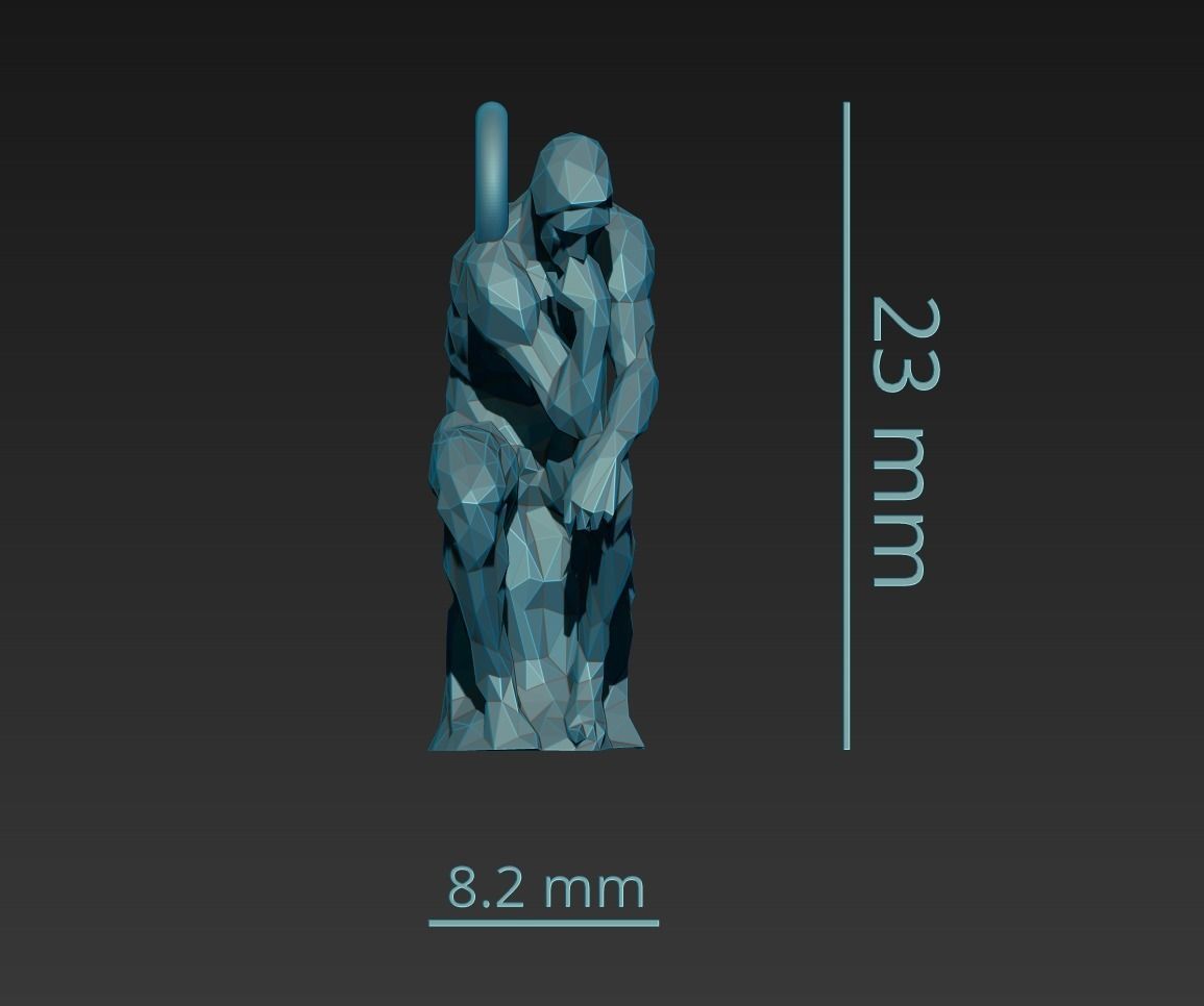 The Thinker Pendant 3D PRINT CASTABLE 3D print model_11