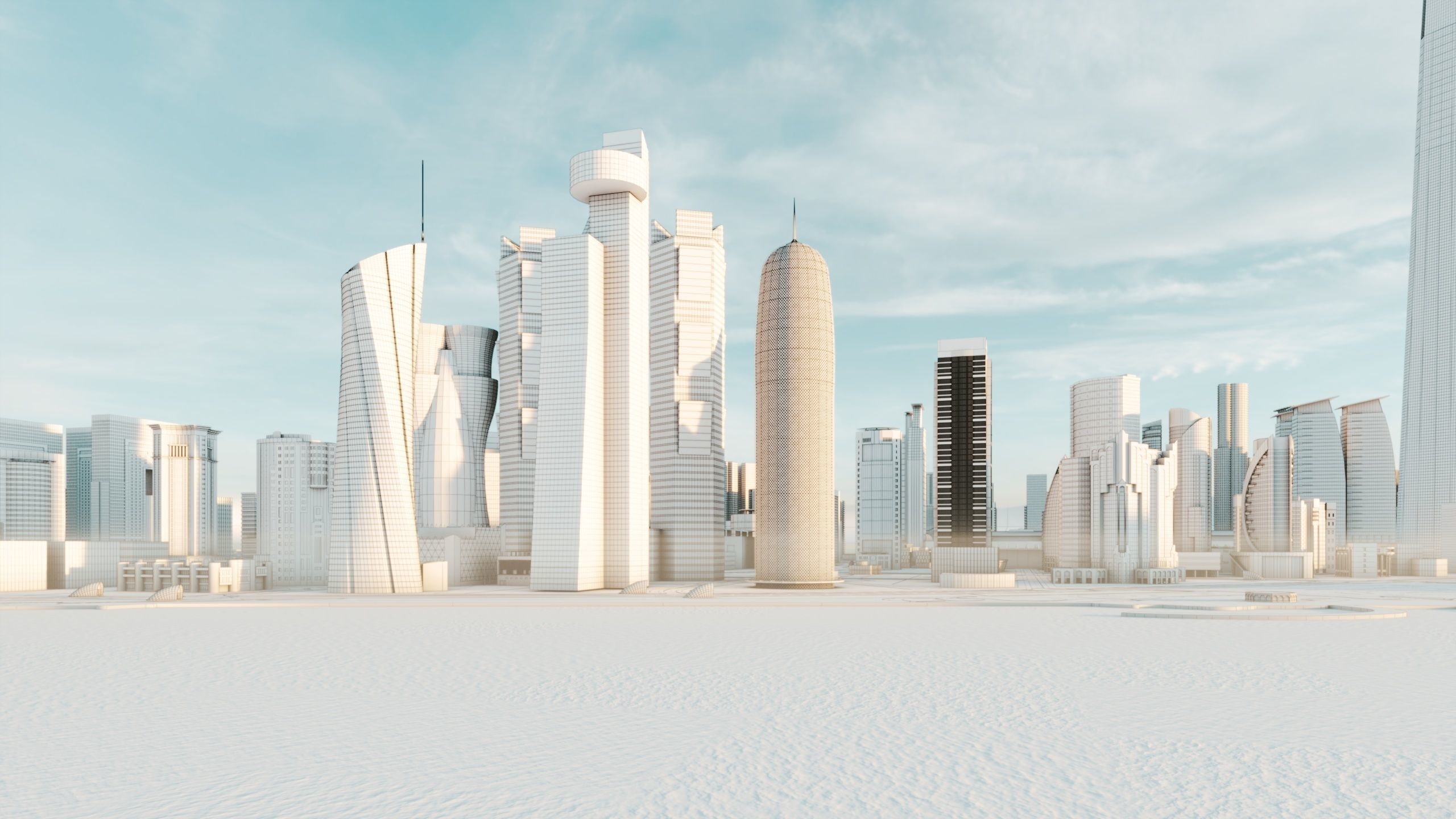 Doha City Qatar 3D model_11