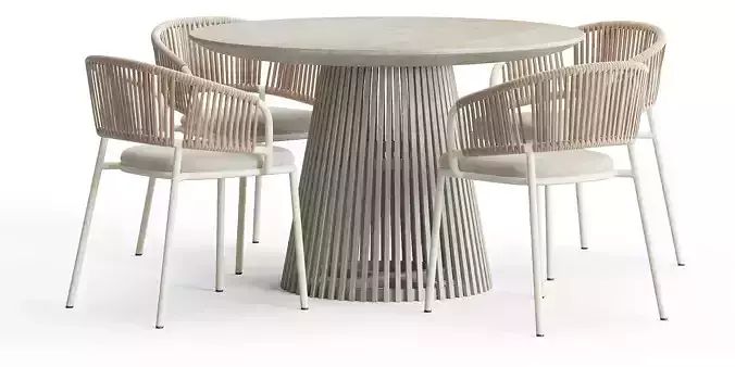 Mate Outdoor dining chair and Jeanette round table