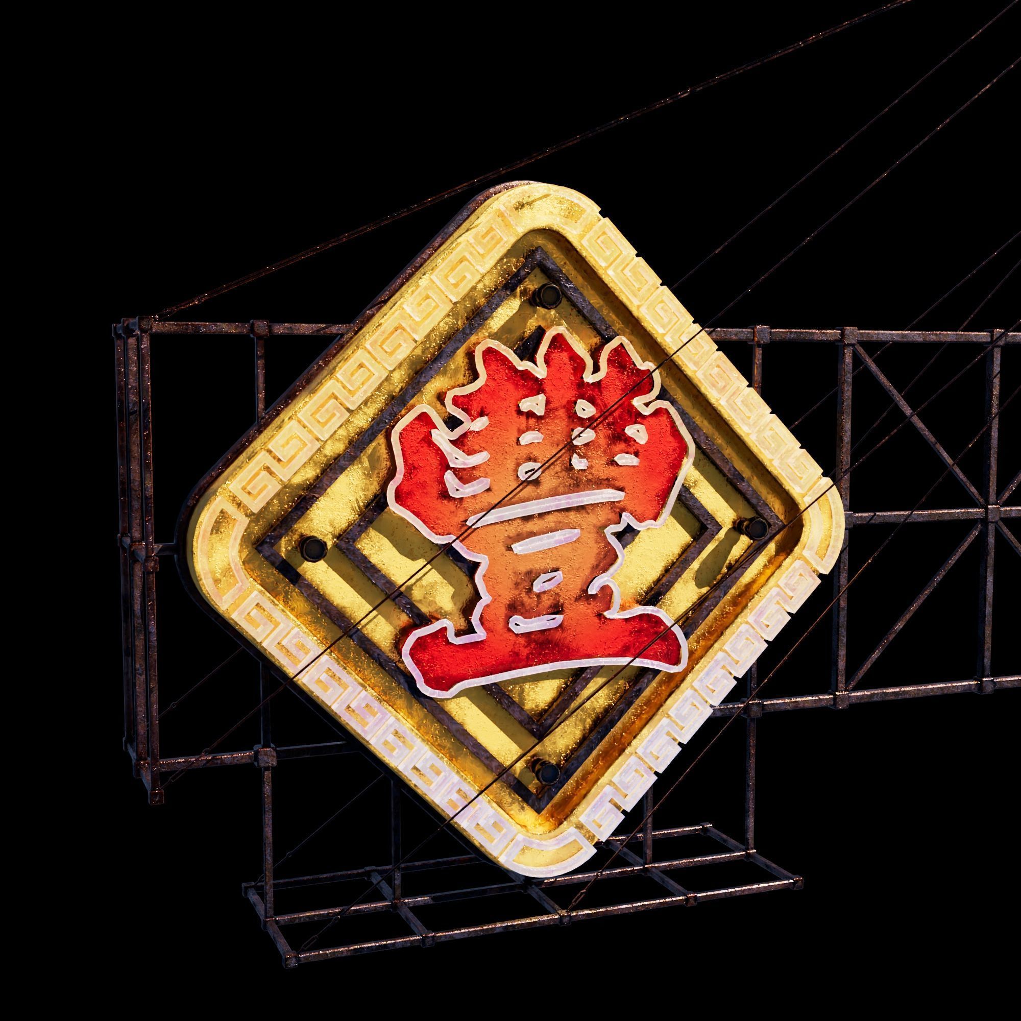 Hong Kong Neon Sign V06 Bundle 3D model_29