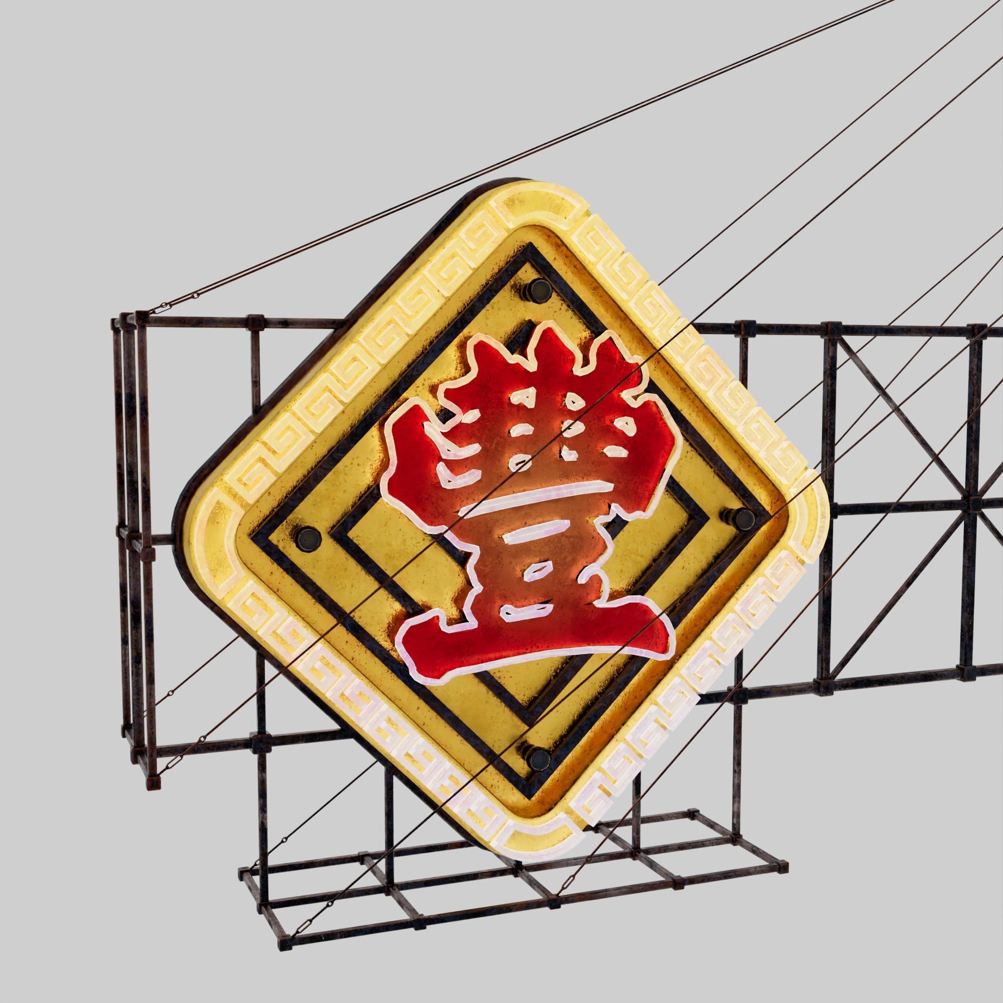 Hong Kong Neon Sign V06 Bundle 3D model_30