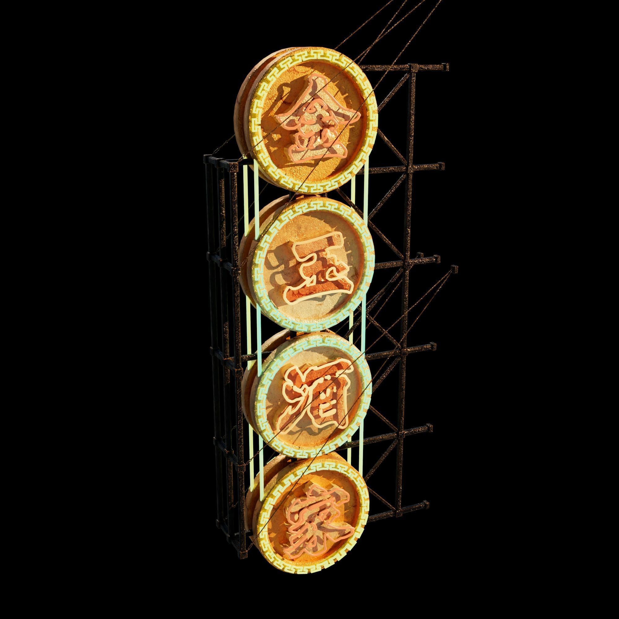 Hong Kong Neon Sign V06 Bundle 3D model_81