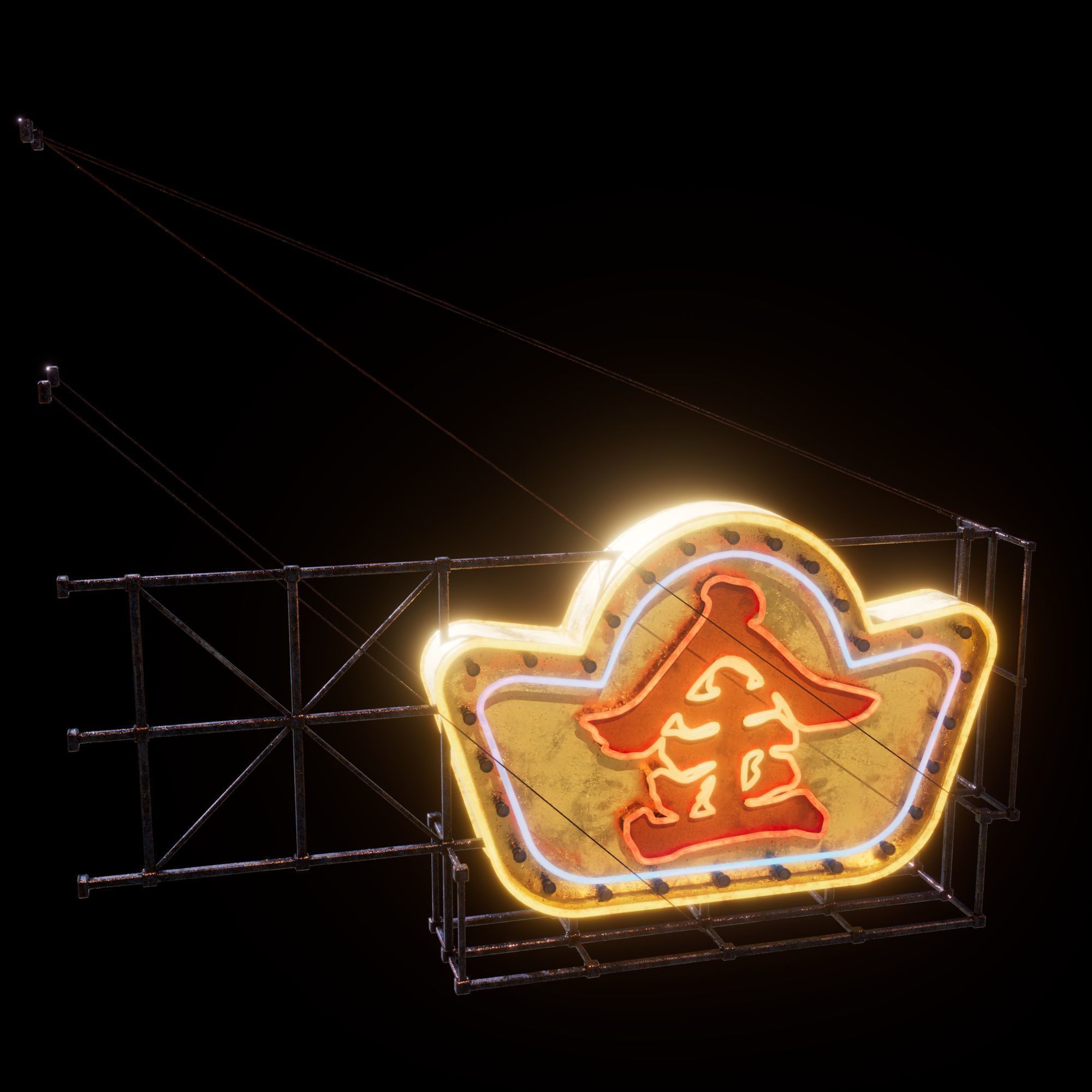 Hong Kong Neon Sign V06 Bundle 3D model_11