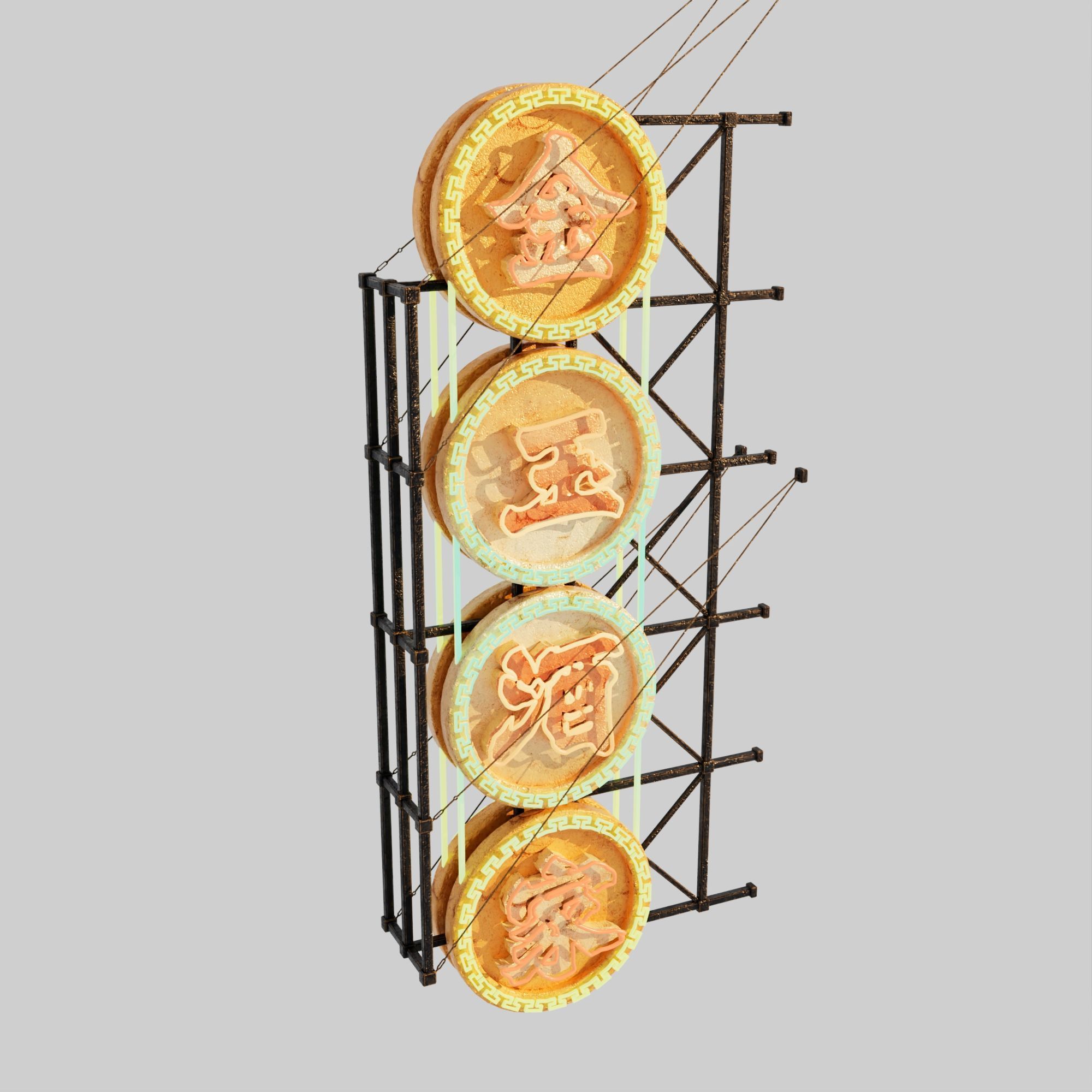 Hong Kong Neon Sign V06 Bundle 3D model_82