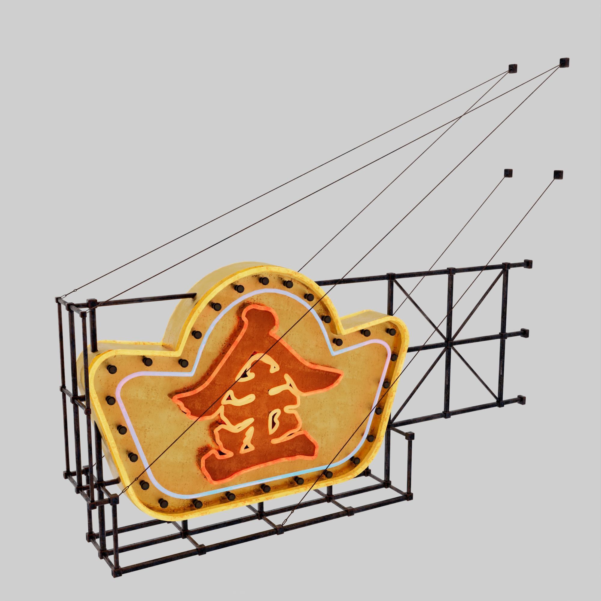 Hong Kong Neon Sign V06 Bundle 3D model_14