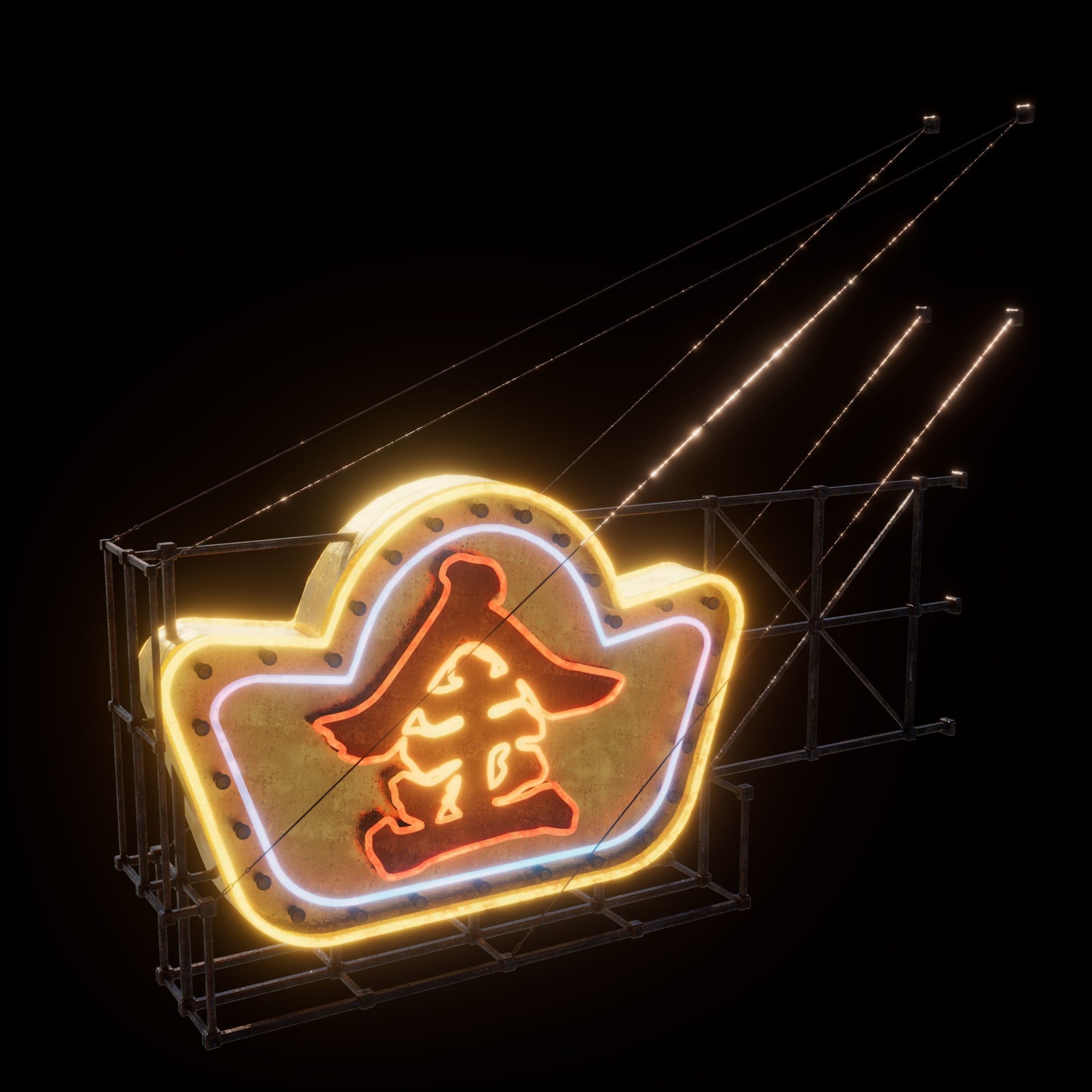 Hong Kong Neon Sign V06 Bundle 3D model_13