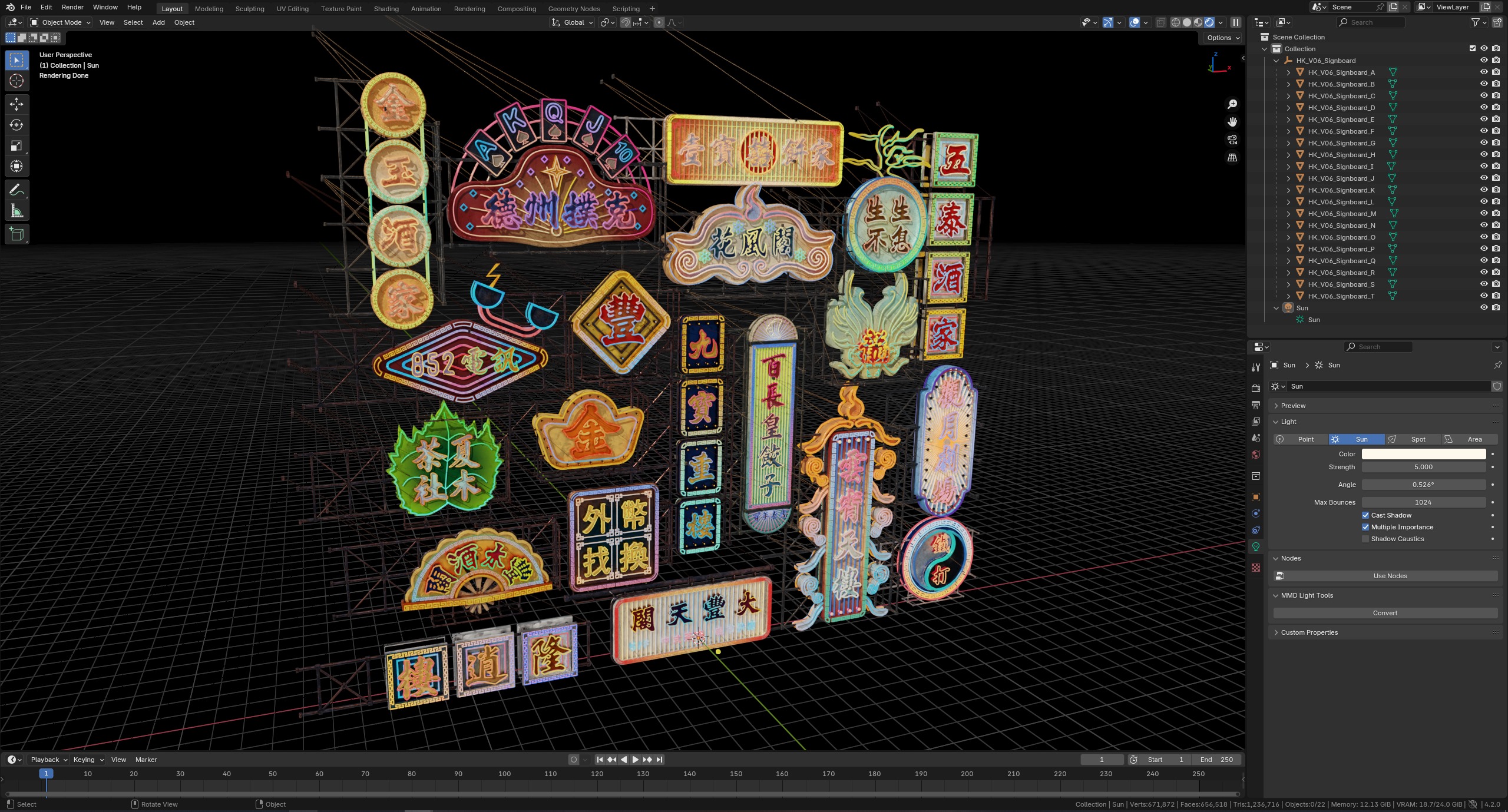 Hong Kong Neon Sign V06 Bundle 3D model_4