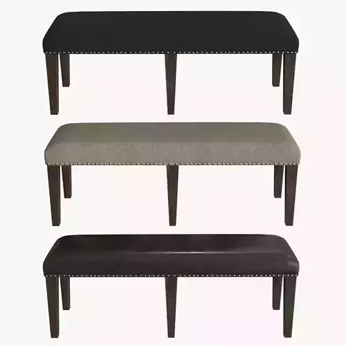 Backless Upholstered Dining Bench Oak