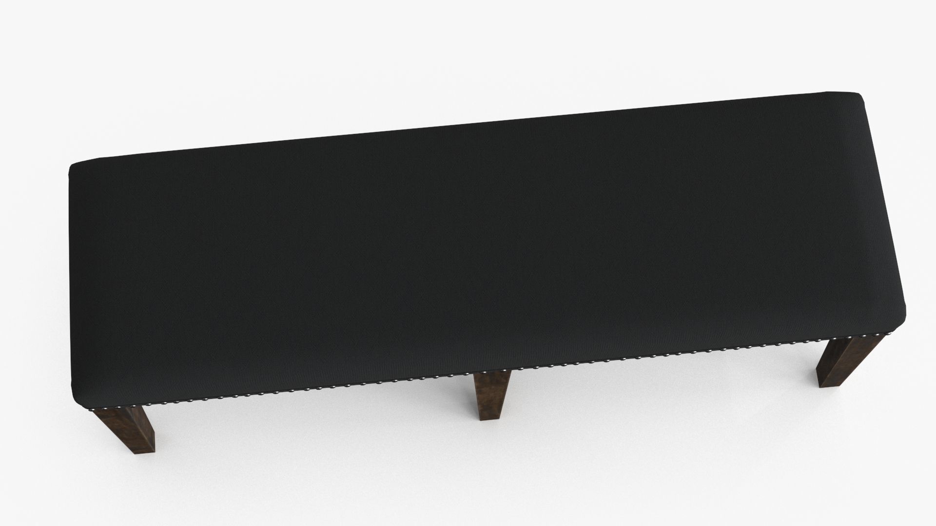 Backless Upholstered Dining Bench Oak Low-poly 3D model_5