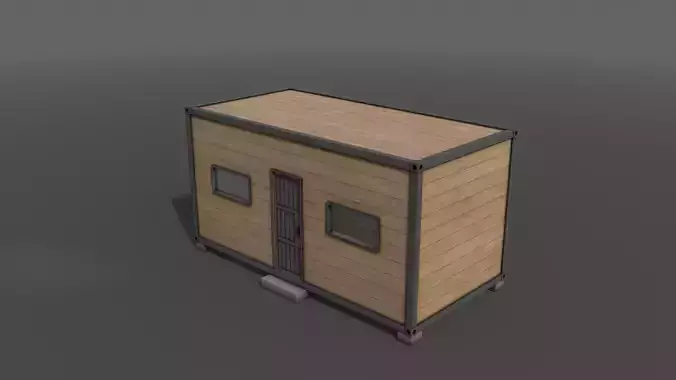 PBR Container House AC 20ft V3 Low-poly 3D model