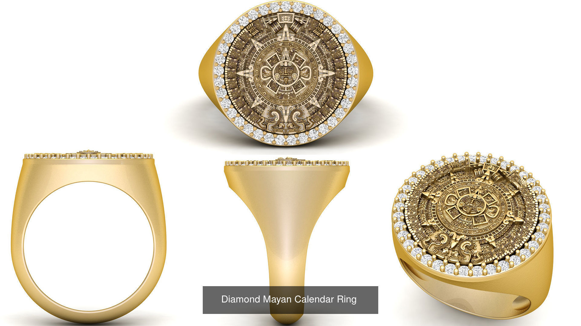 Mayan Calendar Rings Combo  3D Model Collection_2