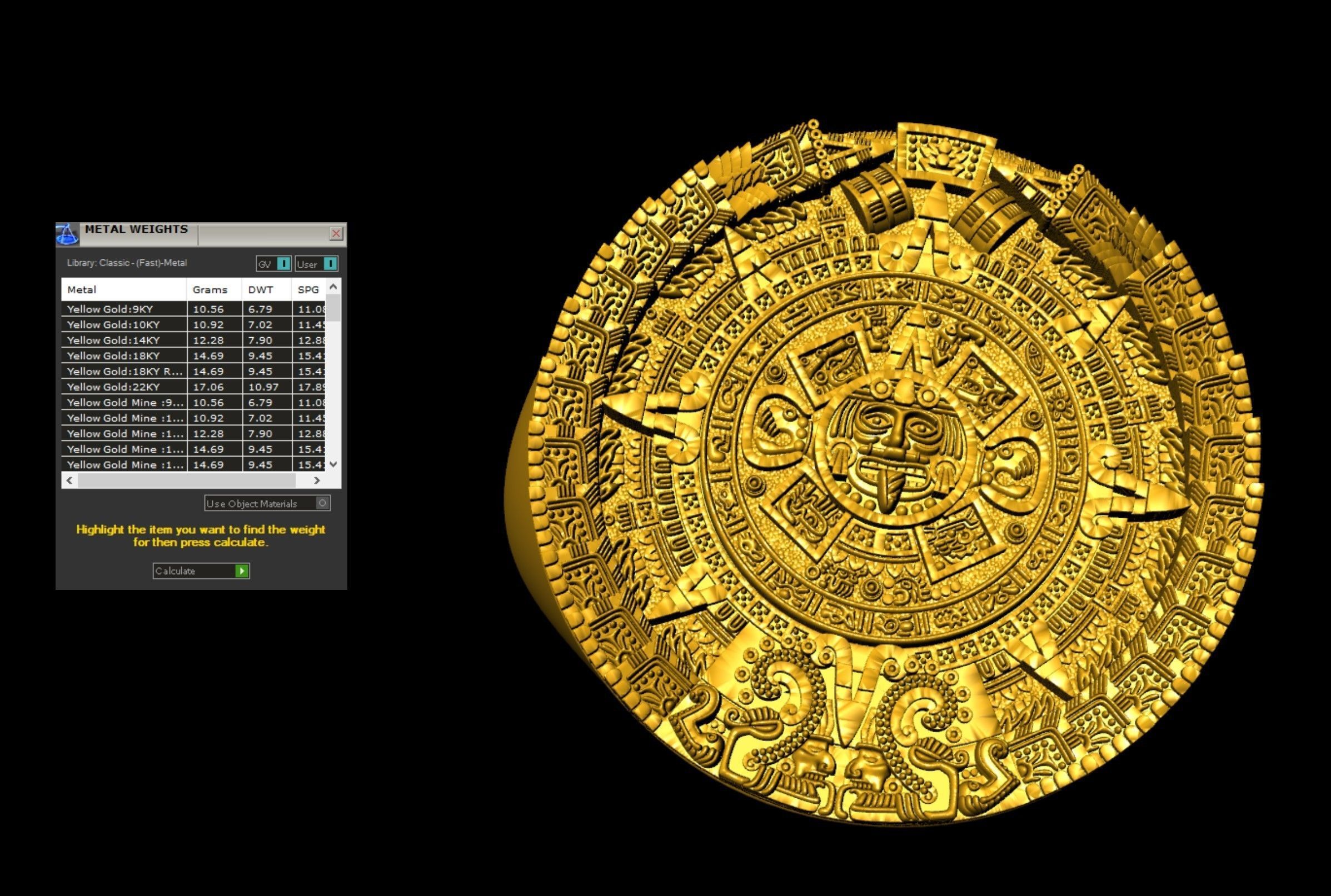 Mayan Calendar Rings Combo  3D Model Collection_7