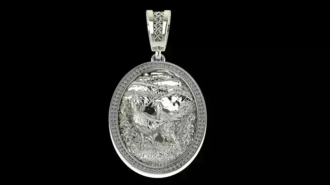 Birds Pendant 3D-Printable Ornamental Jewelry Design 3D print model