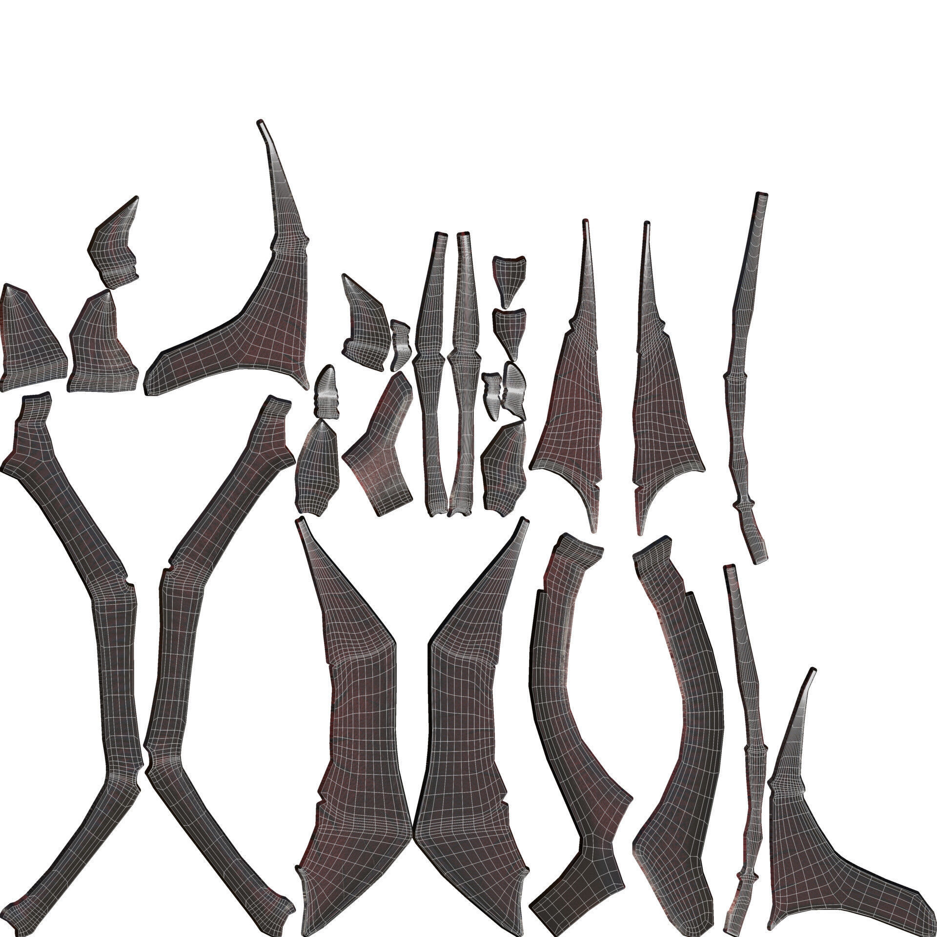 Draconic Demon outfit  Low-poly 3D model_13