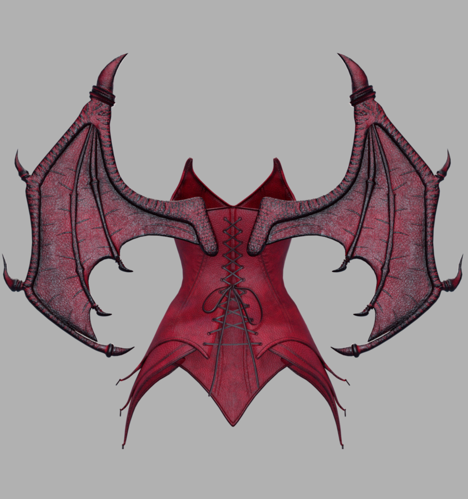 Draconic Demon outfit  Low-poly 3D model_11