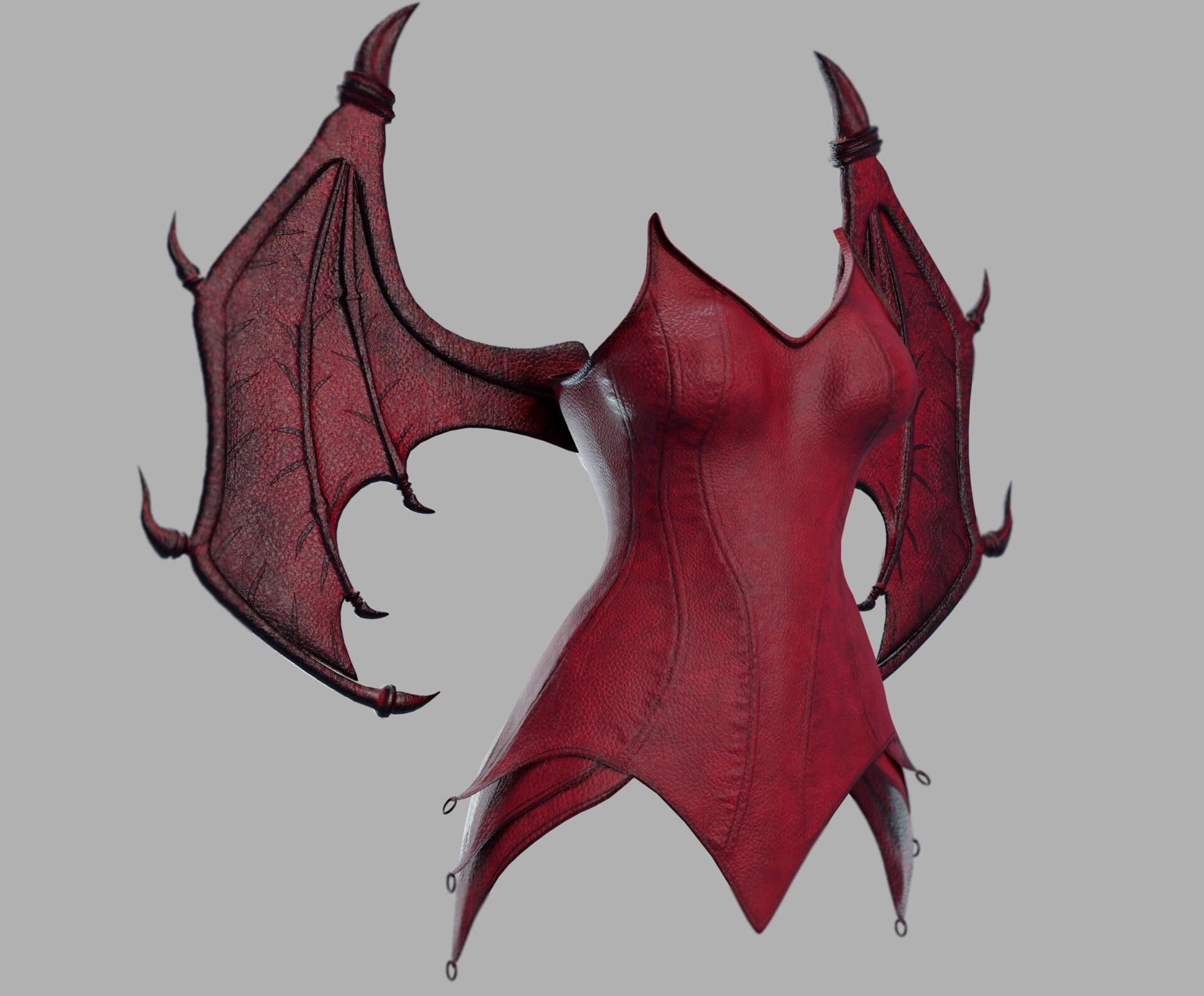 Draconic Demon outfit  Low-poly 3D model_10