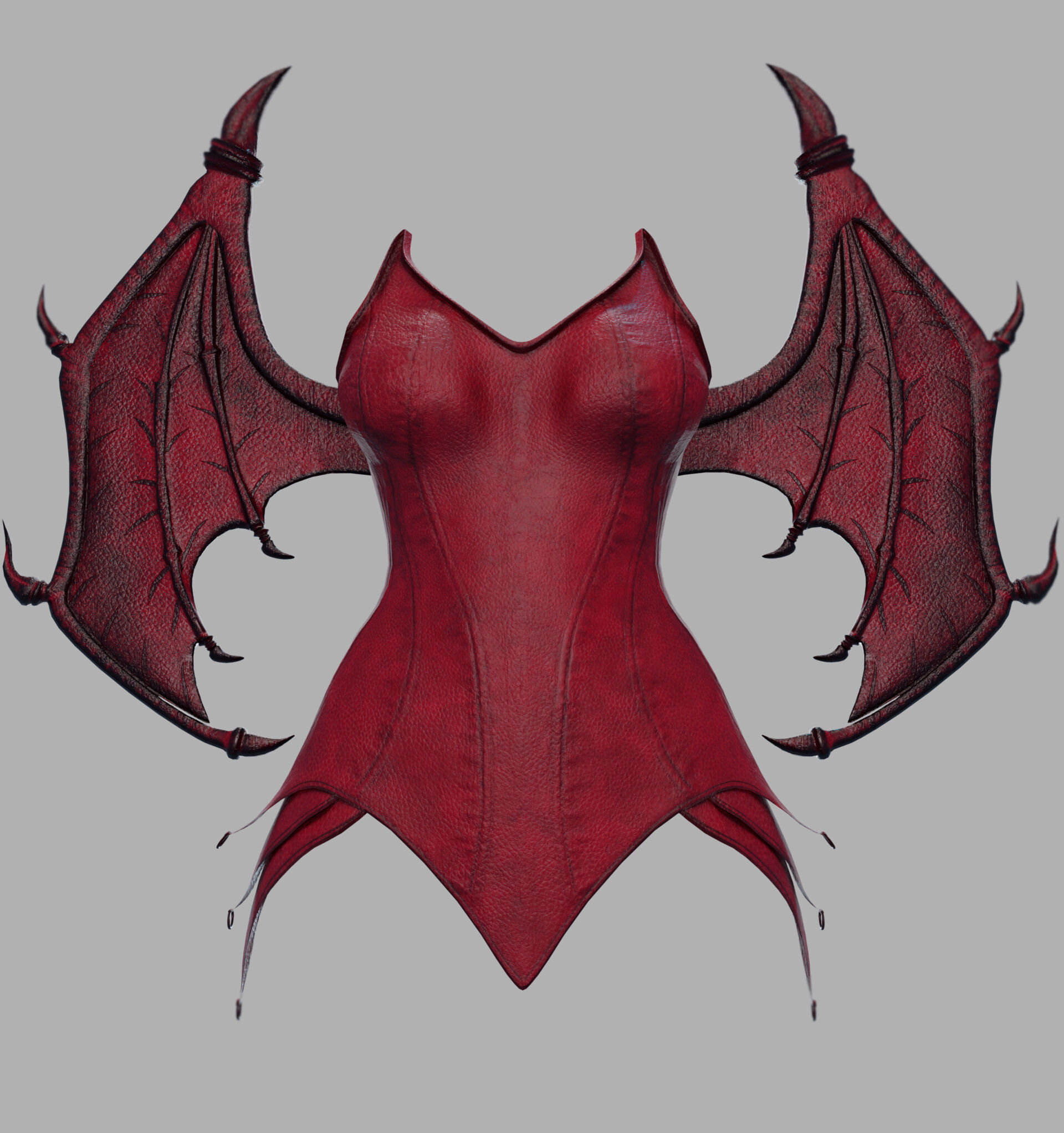 Draconic Demon outfit  Low-poly 3D model_9