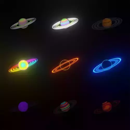 Saturn with procedural materials Blender