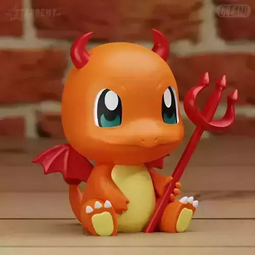 Charmander Chibi Halloween Devil Pokemon