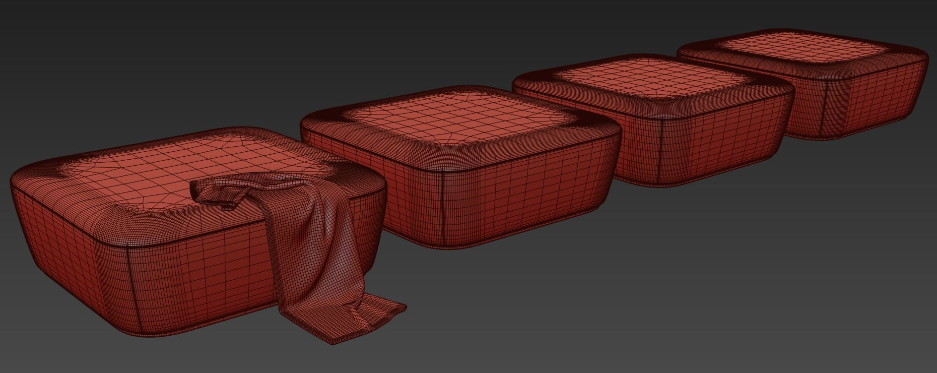 Radar Square Pouf by Frezza 3D model_13