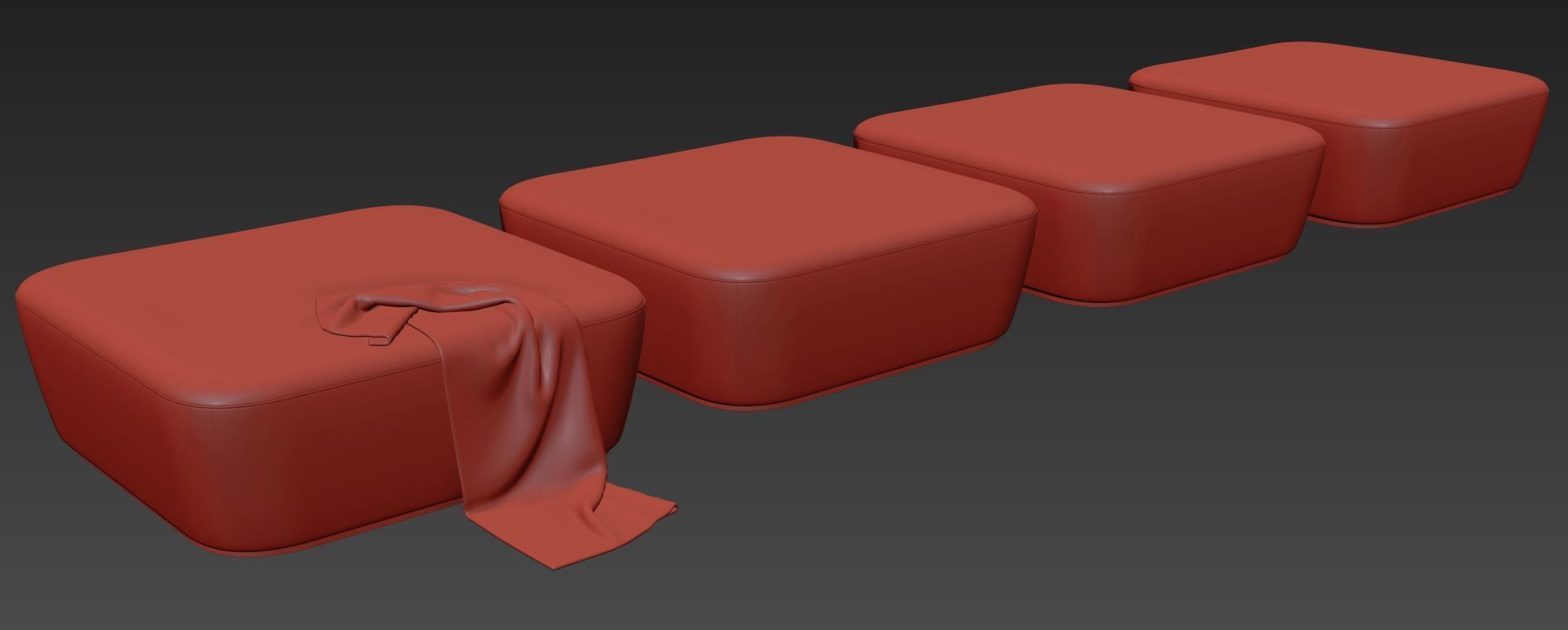 Radar Square Pouf by Frezza 3D model_12