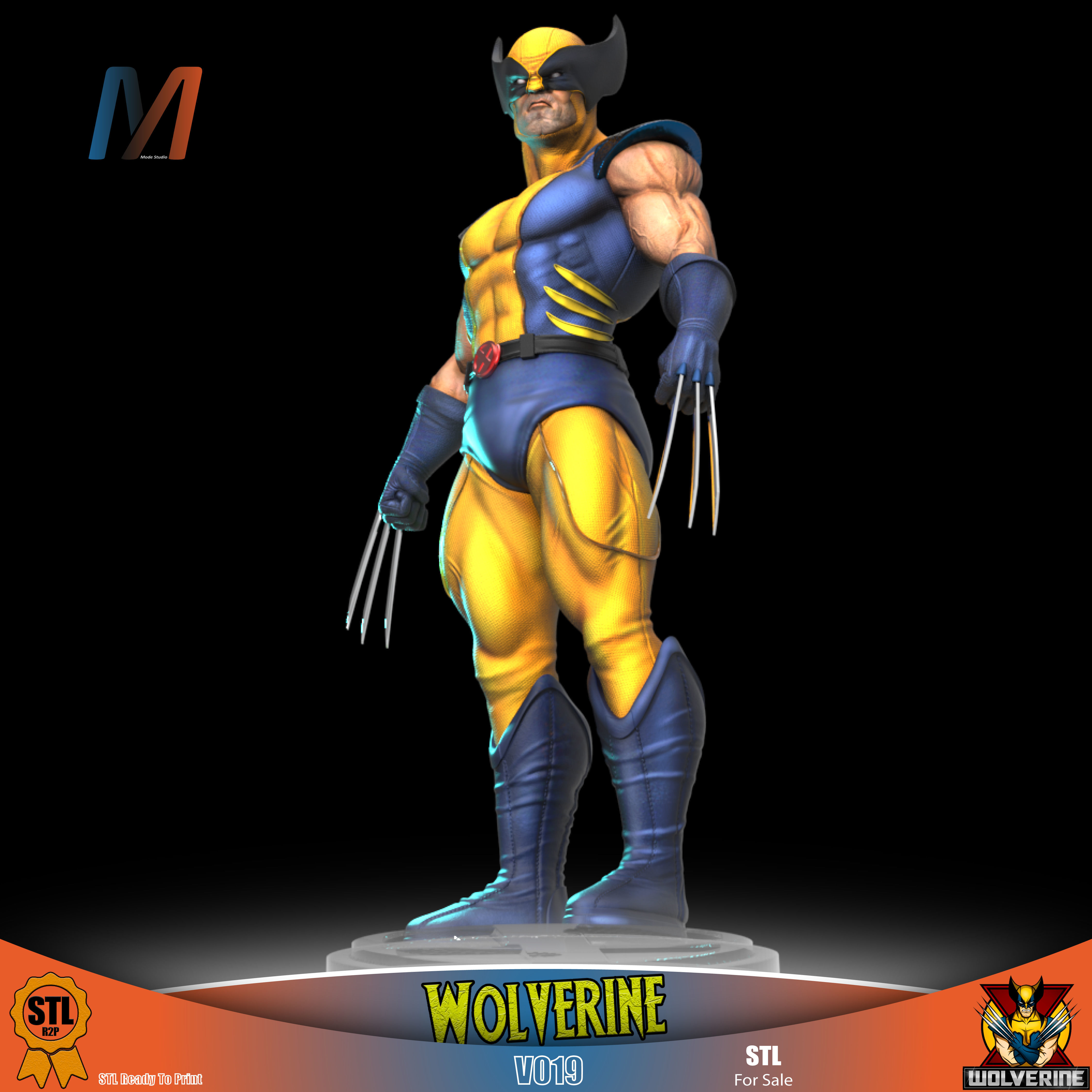 V040 - PACK X3 MARVEL WOLVERINE 3D print model_3