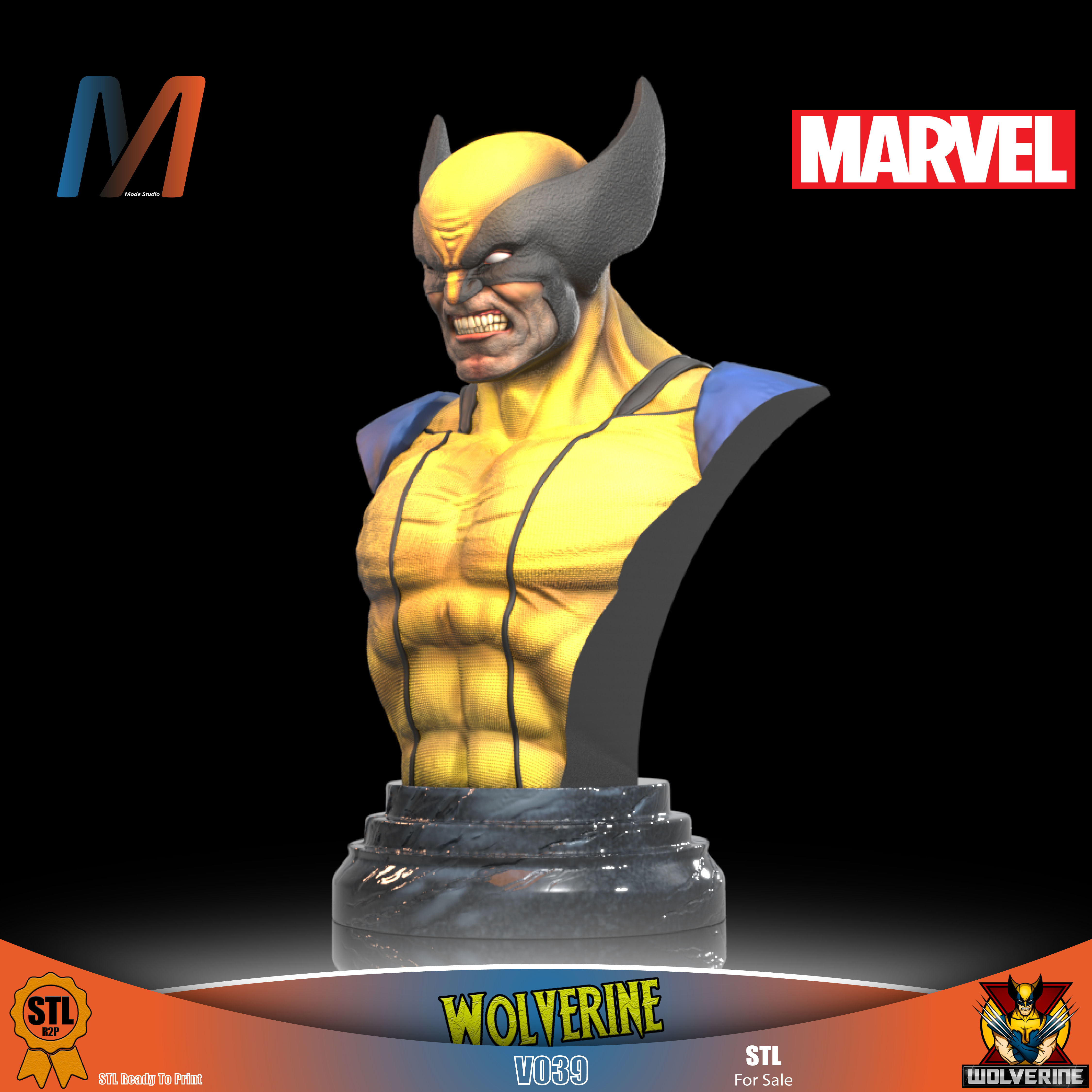 V040 - PACK X3 MARVEL WOLVERINE 3D print model_2