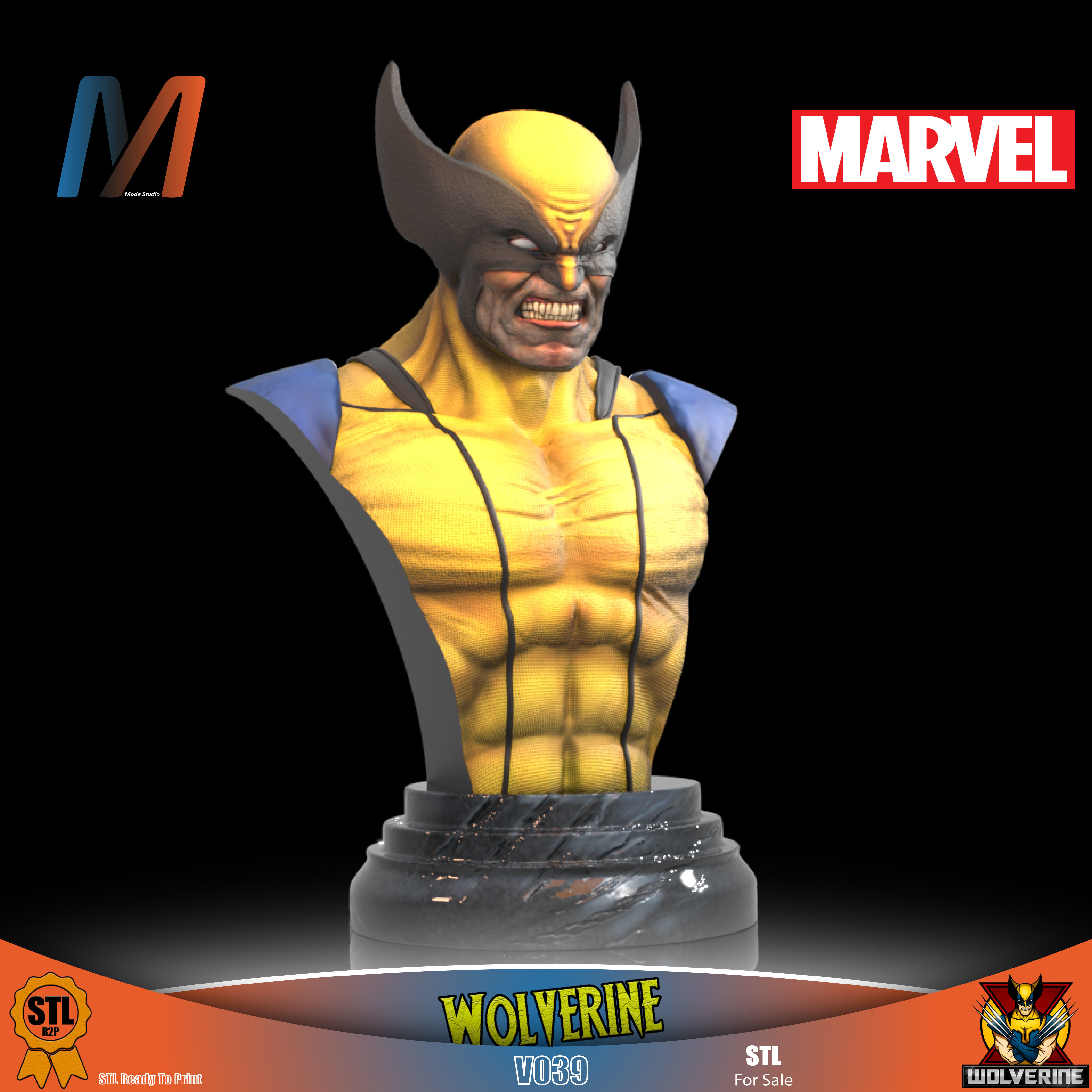 V040 - PACK X3 MARVEL WOLVERINE 3D print model_1