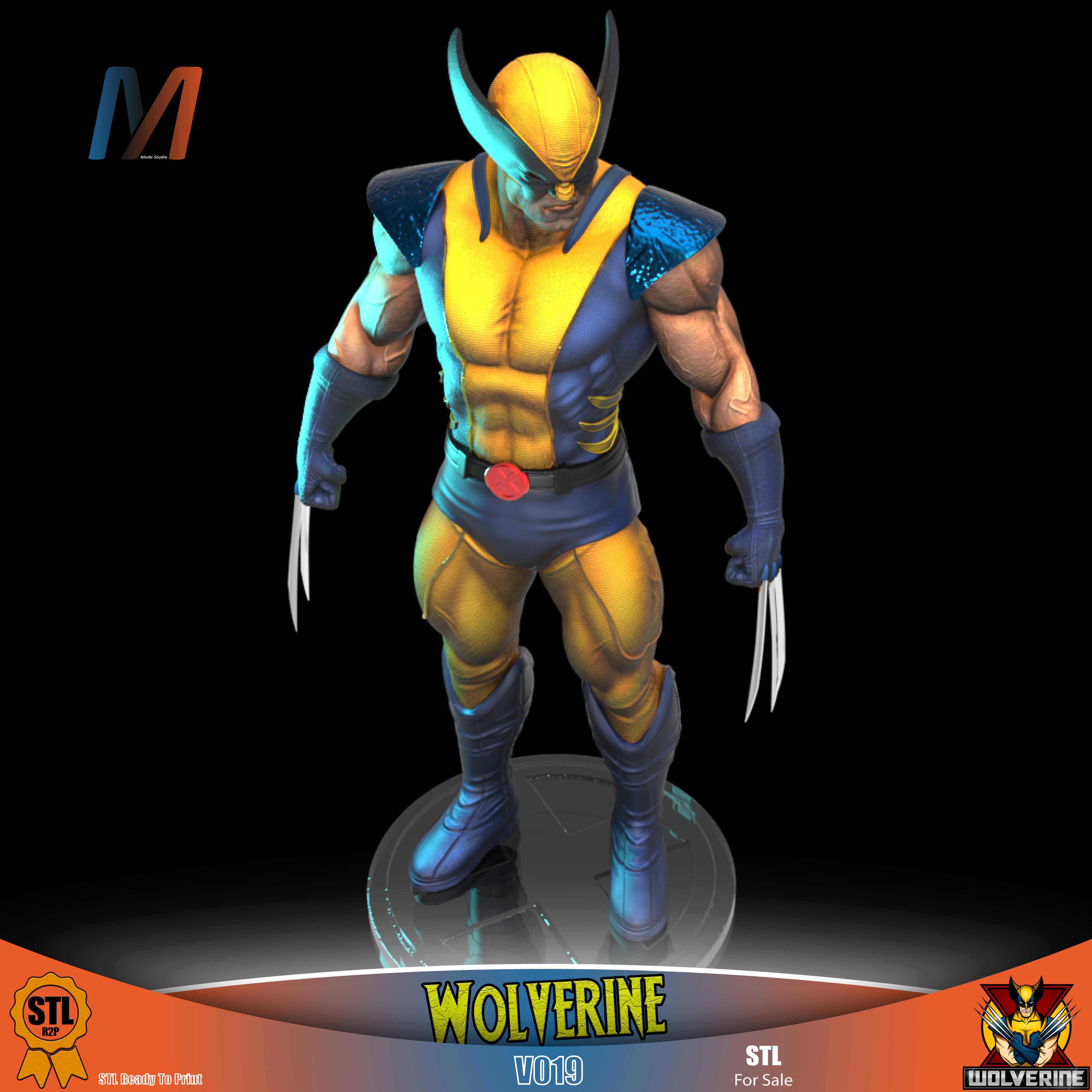 V040 - PACK X3 MARVEL WOLVERINE 3D print model_4