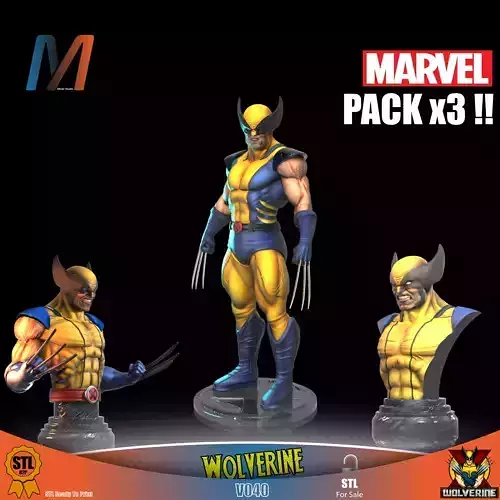 V040 - PACK X3 MARVEL WOLVERINE