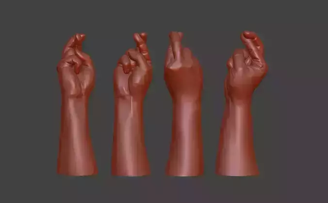 Fingers crossed Hand  3D print model