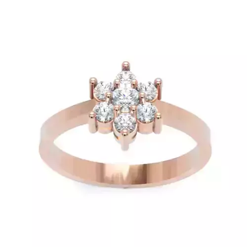 Elegant Diamond Flower Ring Delicate 14K Gold Engagement Ring  3D print model