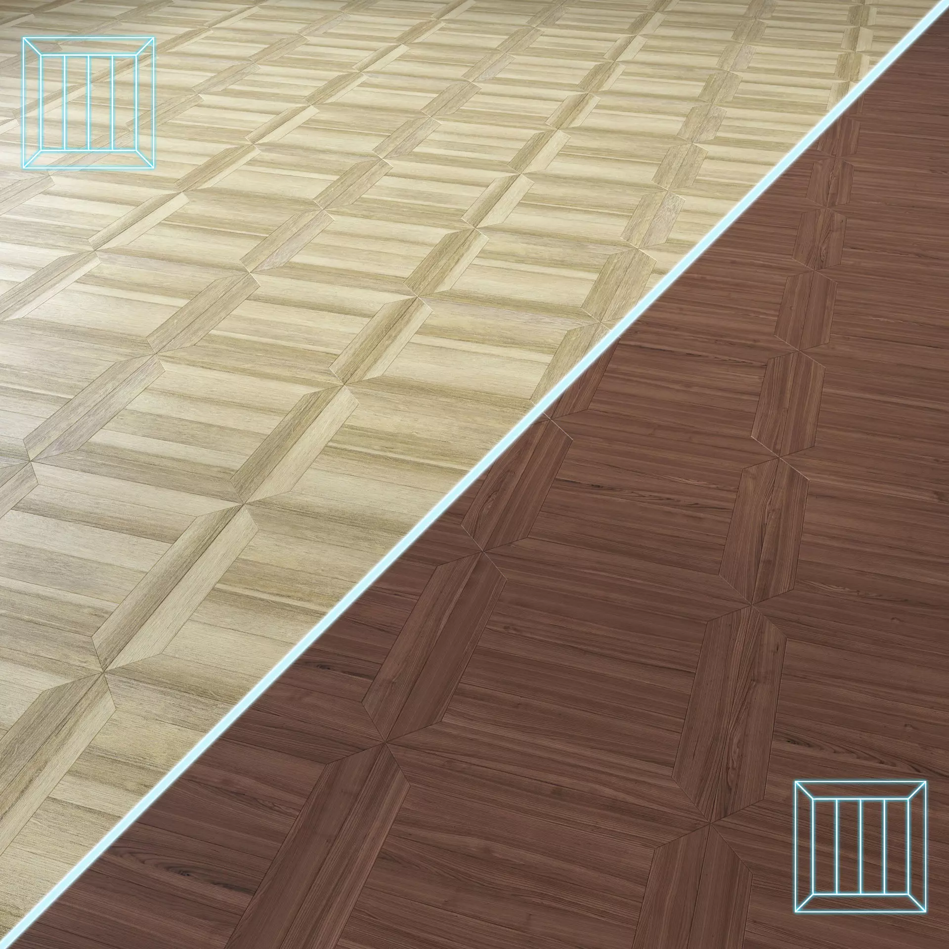 Parquet - Laminate - Wooden floor 2 in 1 Low-poly 3D model_0