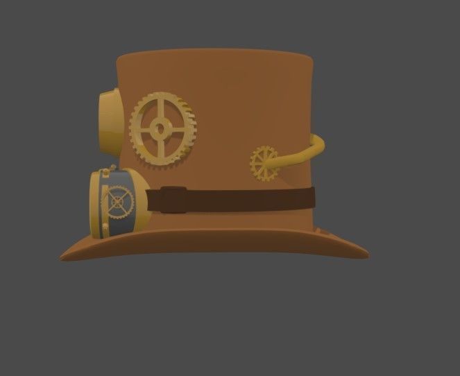 Steampunk Top Hat Low-poly 3D model_4