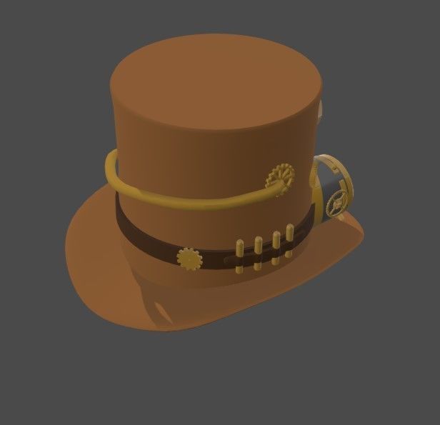 Steampunk Top Hat Low-poly 3D model_6