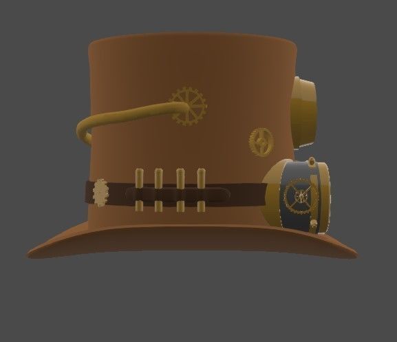 Steampunk Top Hat Low-poly 3D model_3