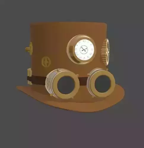 Steampunk Top Hat Low-poly 3D model