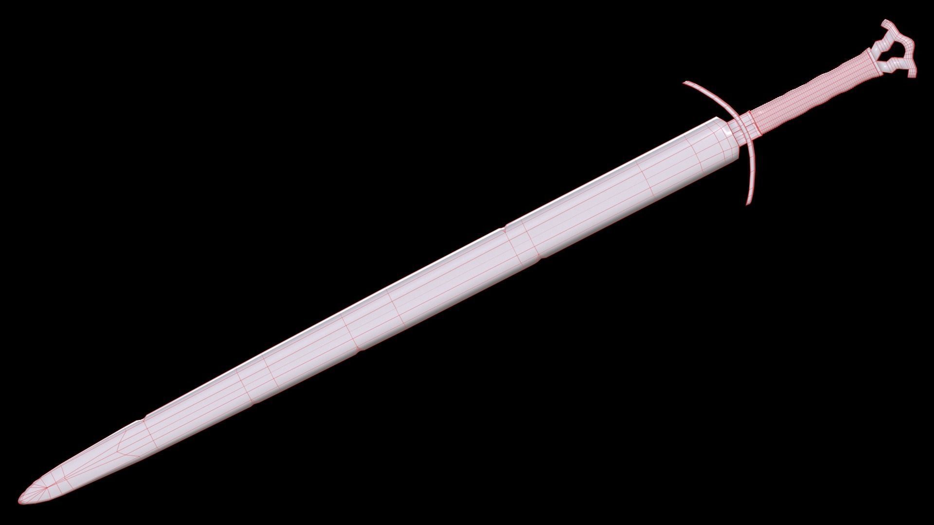 Old Sword Low-poly 3D model_8