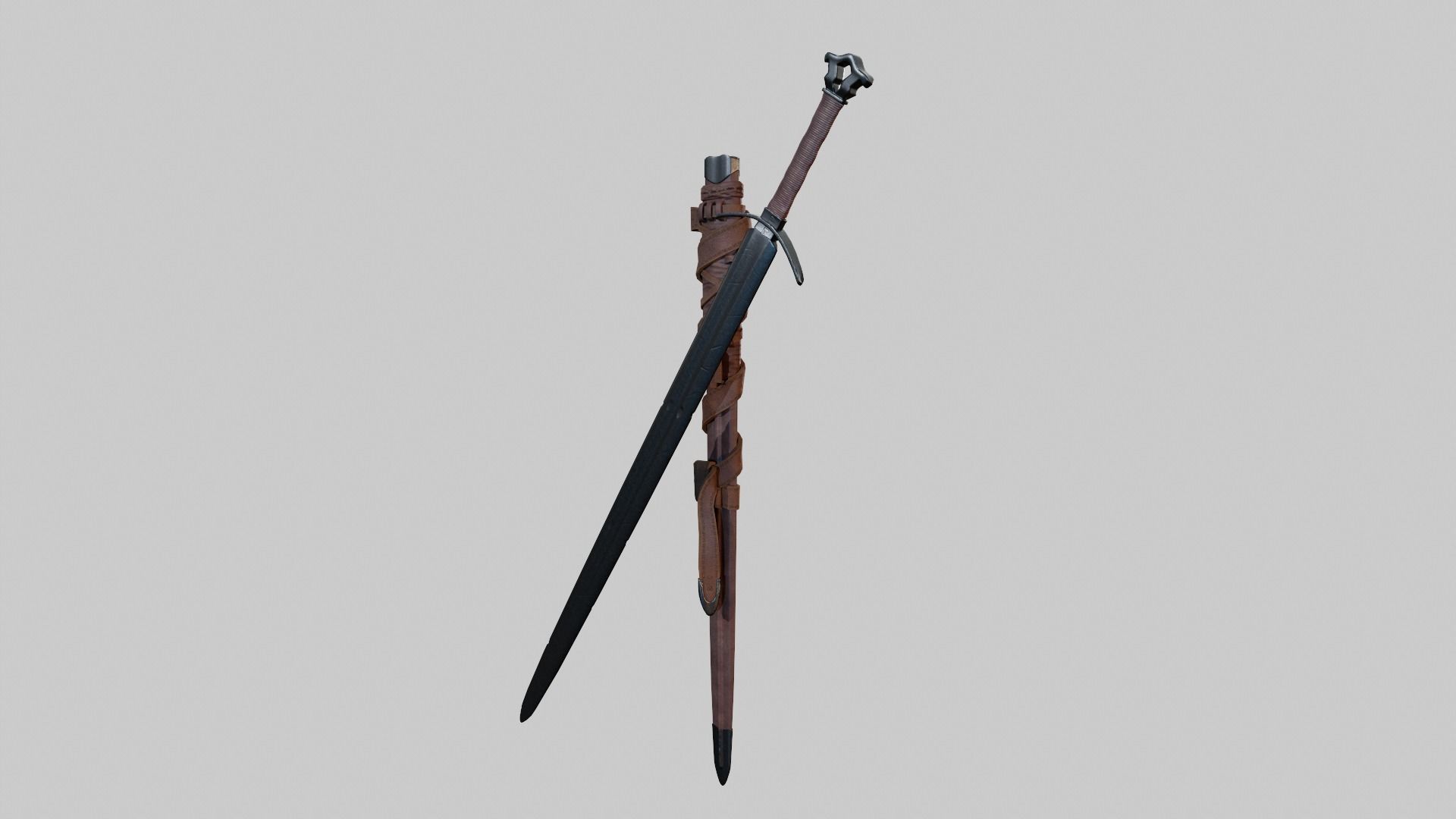 Old Sword Low-poly 3D model_7