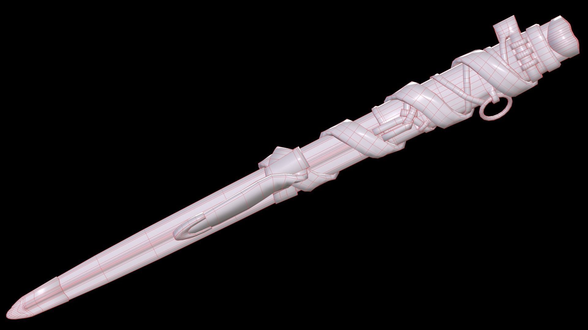 Old Sword Low-poly 3D model_9