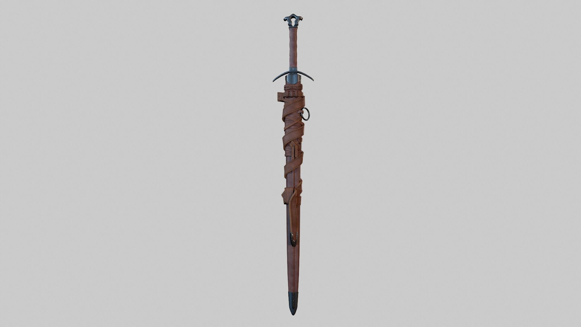 Old Sword Low-poly 3D model_6