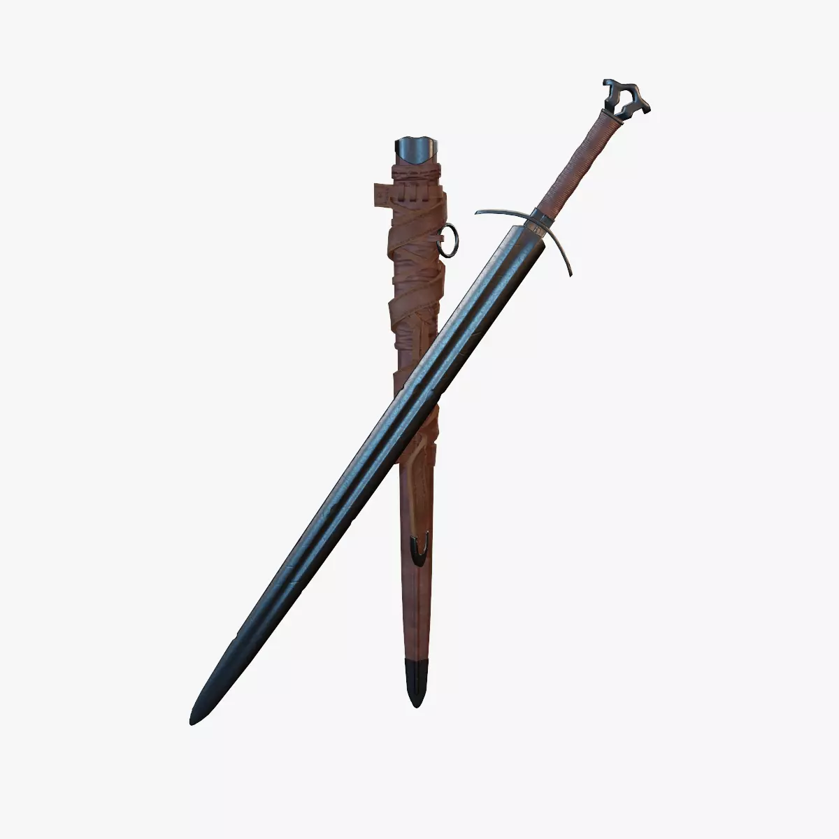 Old Sword Low-poly 3D model_0