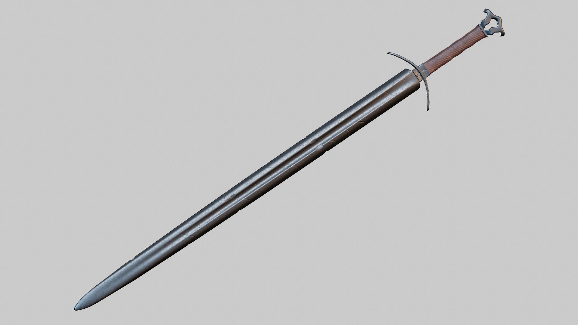 Old Sword Low-poly 3D model_3
