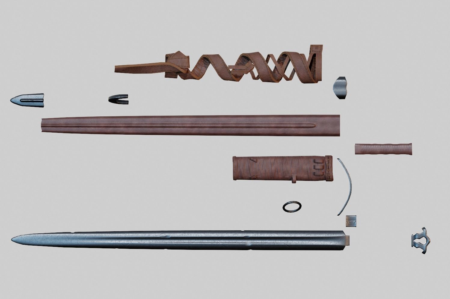 Old Sword Low-poly 3D model_4