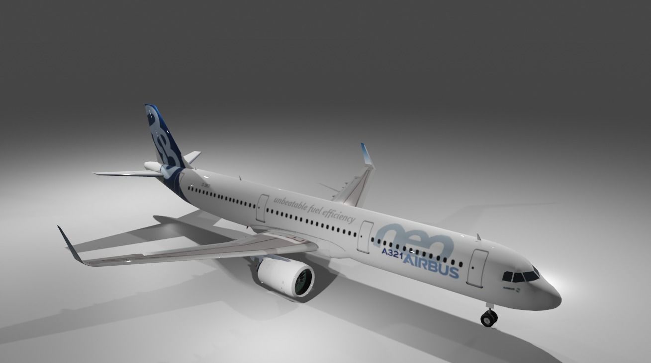Airbus a321neo airbus house livery 3d model Low-poly 3D model_4