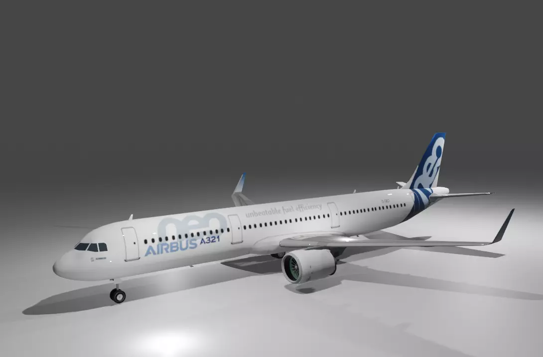 Airbus a321neo airbus house livery 3d model Low-poly 3D model_0