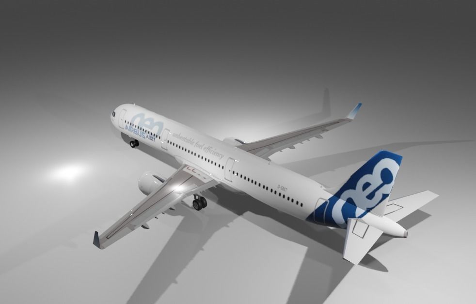 Airbus a321neo airbus house livery 3d model Low-poly 3D model_2