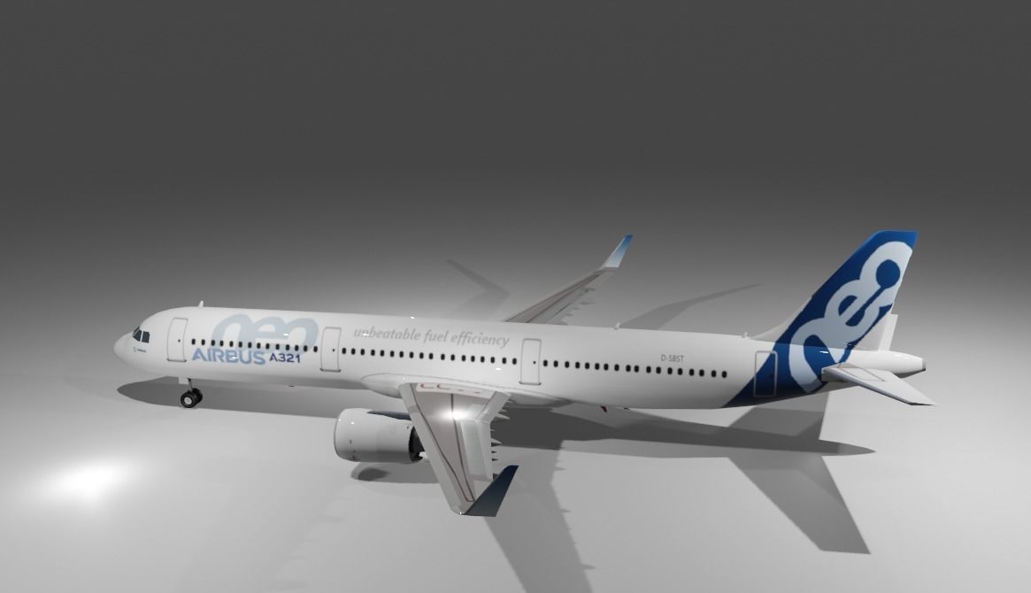 Airbus a321neo airbus house livery 3d model Low-poly 3D model_1